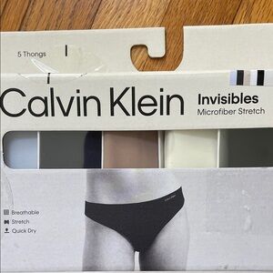 Calvin Klein Invisibles Microfiber Stretch 5 Pairs Thong Underwear Box Set